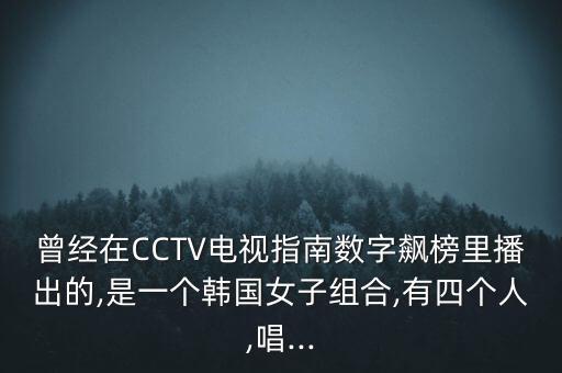 曾经在CCTV电视指南数字飙榜里播出的,是一个韩国女子组合,有四个人,唱...
