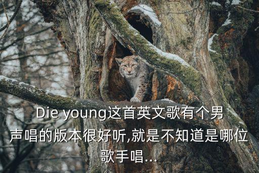 Die young这首英文歌有个男声唱的版本很好听,就是不知道是哪位歌手唱...