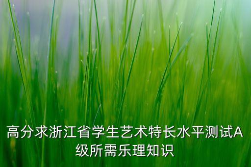 高分求浙江省学生艺术特长水平测试A级所需乐理知识
