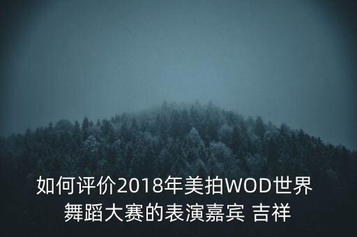 如何评价2018年美拍WOD世界 舞蹈大赛的表演嘉宾 吉祥