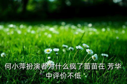 何小萍扮演者为什么疯了苗苗在 芳华中评价不低