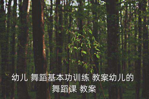 幼儿 舞蹈基本功训练 教案幼儿的 舞蹈课 教案