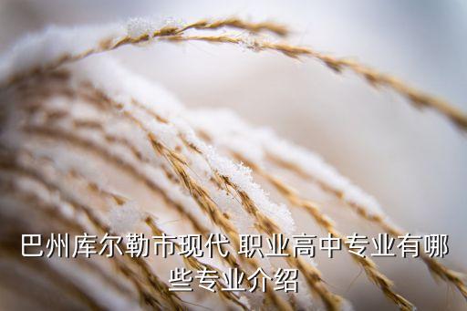 巴州库尔勒市现代 职业高中专业有哪些专业介绍