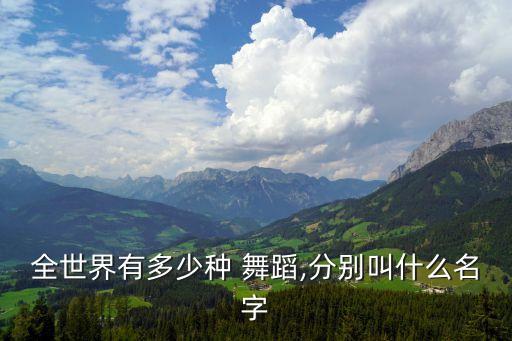 全世界有多少种 舞蹈,分别叫什么名字