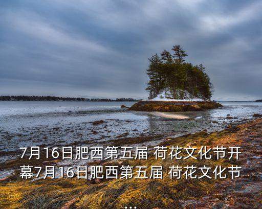 7月16日肥西第五届 荷花文化节开幕7月16日肥西第五届 荷花文化节...