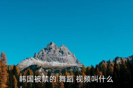 韩国被禁的 舞蹈 视频叫什么