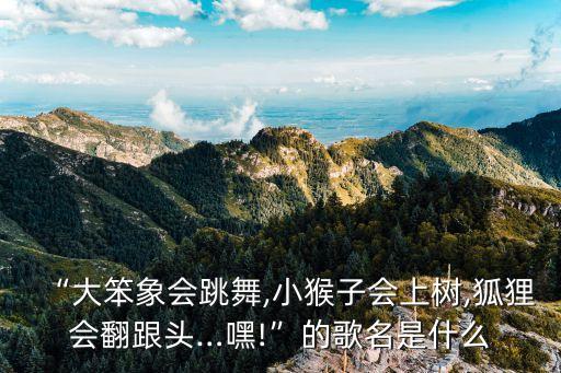 “大笨象会跳舞,小猴子会上树,狐狸会翻跟头…嘿!”的歌名是什么