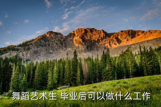  舞蹈艺术生 毕业后可以做什么工作