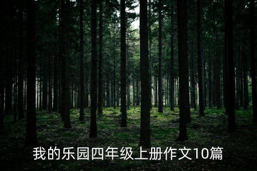 我的乐园四年级上册作文10篇