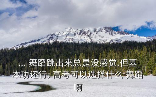 ... 舞蹈跳出来总是没感觉,但基本功还行, 高考可以选择什么 舞蹈啊