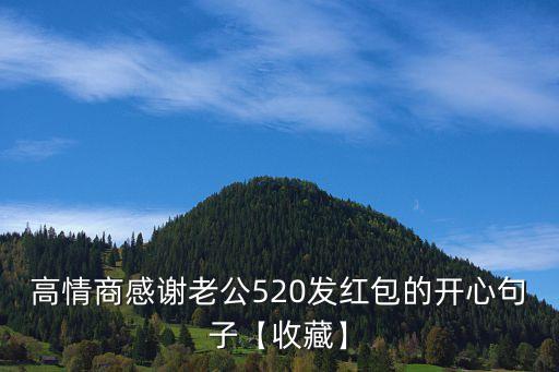 高情商感谢老公520发红包的开心句子【收藏】