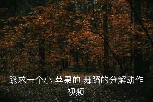 跪求一个小 苹果的 舞蹈的分解动作视频