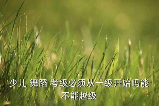 少儿 舞蹈 考级必须从一级开始吗能不能越级