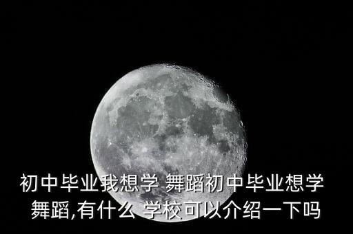 初中毕业我想学 舞蹈初中毕业想学 舞蹈,有什么 学校可以介绍一下吗