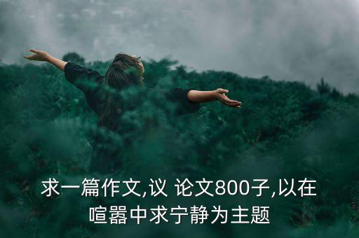 求一篇作文,议 论文800子,以在喧嚣中求宁静为主题