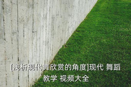 [浅析现代舞欣赏的角度]现代 舞蹈 教学 视频大全