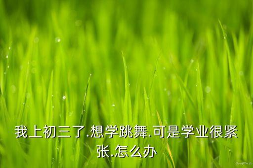 我上初三了.想学跳舞.可是学业很紧张.怎么办