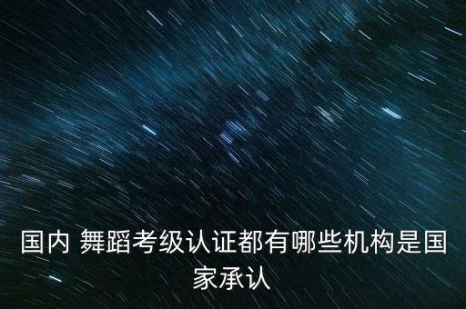 国内 舞蹈考级认证都有哪些机构是国家承认