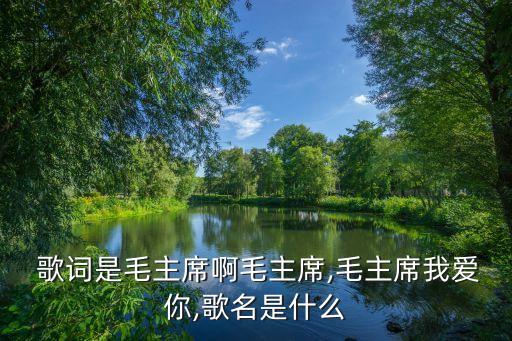  歌词是毛主席啊毛主席,毛主席我爱你,歌名是什么