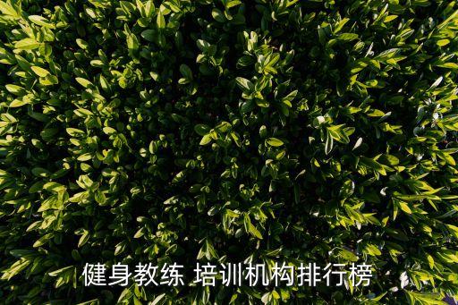 健身教练 培训机构排行榜
