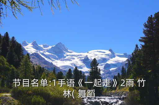 节目名单:1手语《一起走》2雨 竹林( 舞蹈