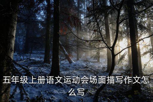 五年级上册语文运动会场面描写作文怎么写