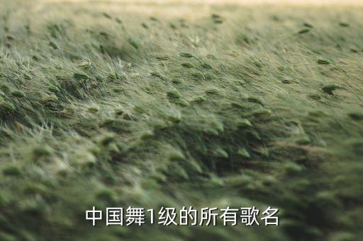 中国舞1级的所有歌名