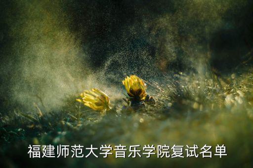  福建师范大学音乐学院复试名单