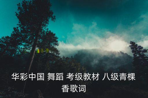 华彩中国 舞蹈 考级教材 八级青棵香歌词
