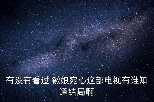 有没有看过 徽娘宛心这部电视有谁知道结局啊