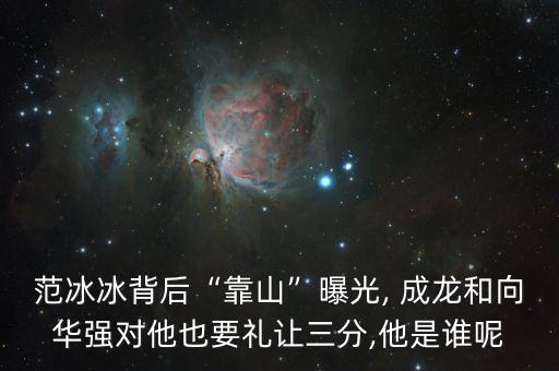 范冰冰背后“靠山”曝光, 成龙和向华强对他也要礼让三分,他是谁呢