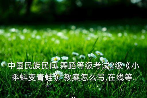 中国民族民间 舞蹈等级考试2级《小蝌蚪变青蛙》 教案怎么写,在线等...