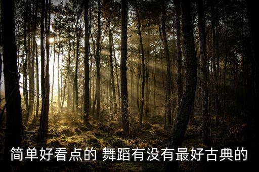 简单好看点的 舞蹈有没有最好古典的