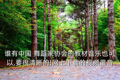 谁有中国 舞蹈家协会的教材音乐也可以,要很清晰的!网上下载的视频里音...