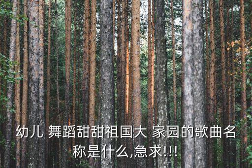 幼儿 舞蹈甜甜祖国大 家园的歌曲名称是什么,急求!!!
