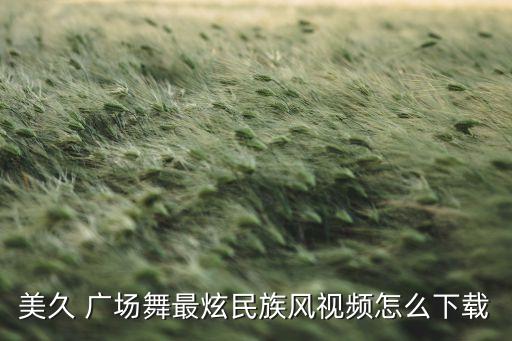 美久 广场舞最炫民族风视频怎么下载