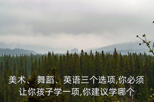 美术、 舞蹈、英语三个选项,你必须让你孩子学一项,你建议学哪个