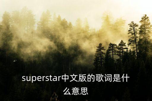 superstar中文版的歌词是什么意思