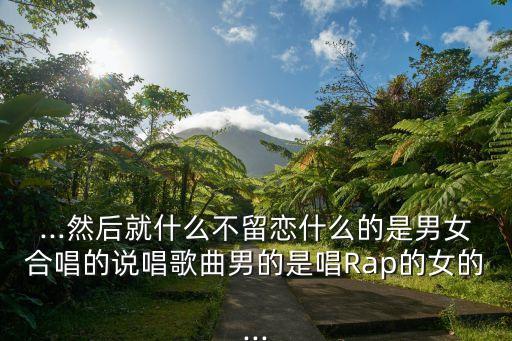 ...然后就什么不留恋什么的是男女合唱的说唱歌曲男的是唱Rap的女的...