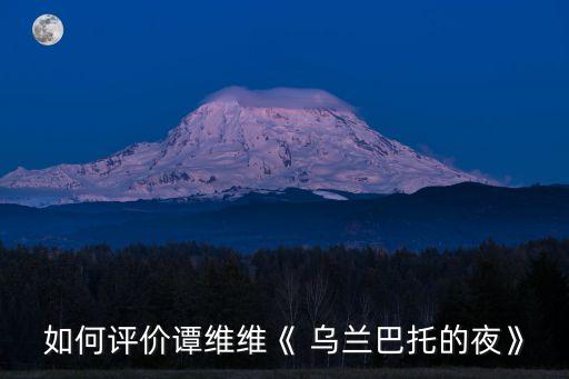 如何评价谭维维《 乌兰巴托的夜》