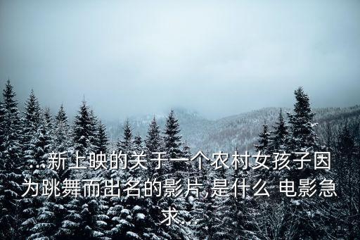 ...新上映的关于一个农村女孩子因为跳舞而出名的影片,是什么 电影急求...