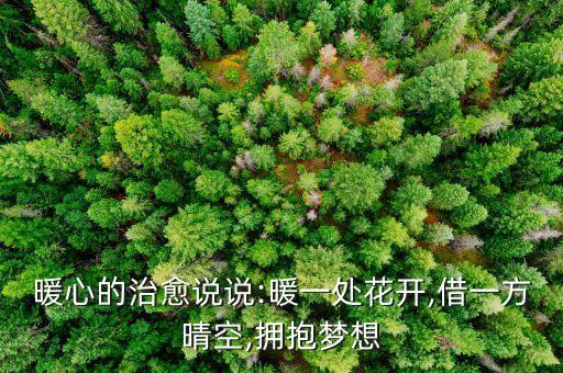 暖心的治愈说说:暖一处花开,借一方晴空,拥抱梦想