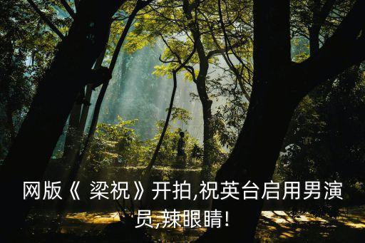 网版《 梁祝》开拍,祝英台启用男演员,辣眼睛!