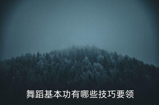  舞蹈基本功有哪些技巧要领