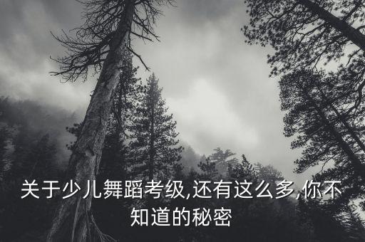 关于少儿舞蹈考级,还有这么多,你不知道的秘密