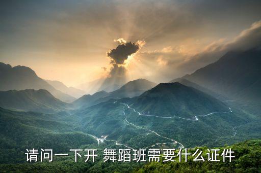 请问一下开 舞蹈班需要什么证件
