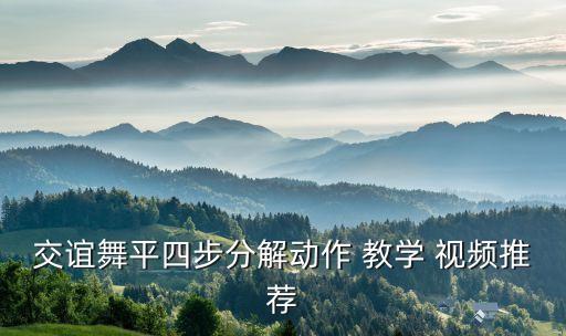 交谊舞平四步分解动作 教学 视频推荐