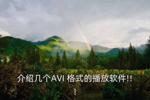 介绍几个AVI 格式的播放软件!!!