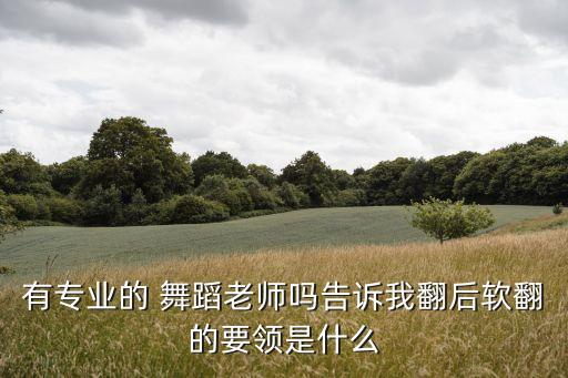 有专业的 舞蹈老师吗告诉我翻后软翻的要领是什么