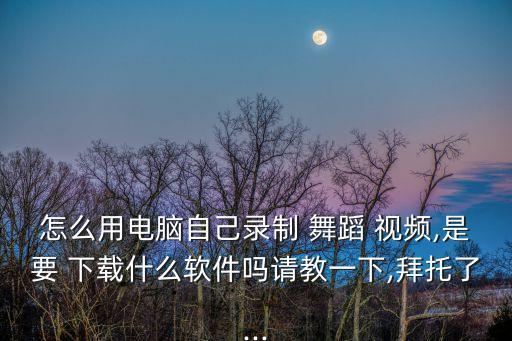 怎么用电脑自己录制 舞蹈 视频,是要 下载什么软件吗请教一下,拜托了...
